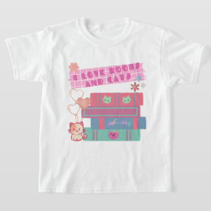Camiseta Amante de Libros - Me Encantan los Libros y Gatos