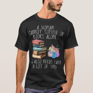 Camiseta Amante De Libros Y Hilos Divertido Tejido