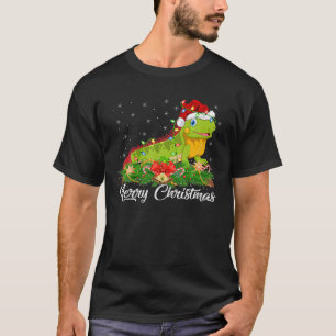 Camiseta Amante de los animales de Iguana a juego Santa Hat
