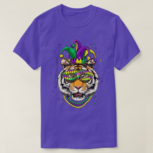 Camiseta Amante de los animales tigres bufón de carnaval (Diseño del anverso)