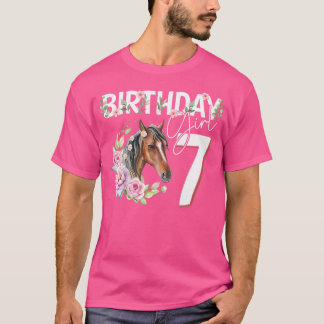 Camiseta Amante de los Caballos Cumpleaños 7 Cumpleaños Flo