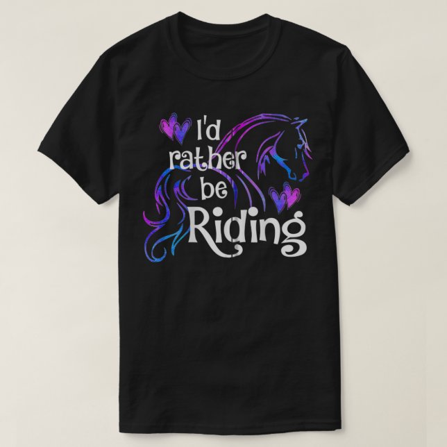 Camiseta Amante de los caballos preferiría estar andando po (Diseño del anverso)