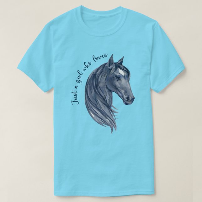 Camiseta Amante De Los Caballos Sólo Un Chica Que Ama Los C (Diseño del anverso)