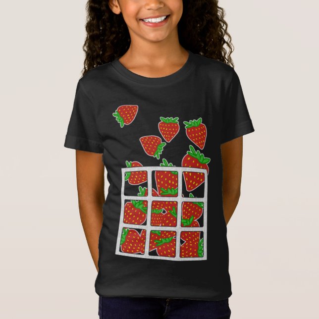Camiseta Amante de los frutos de fresa y diseño vegano (Anverso)