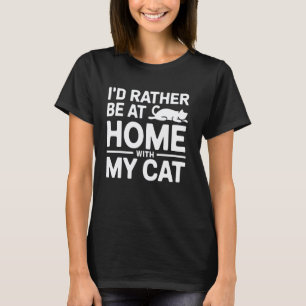 Camiseta Amante de los Gatos Me Gusta Más Estar Con Mi Gato