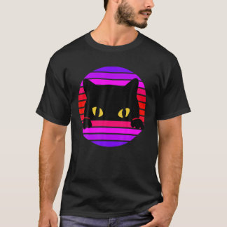 Camiseta Amante de los gatos negros vintage, regalo de gato