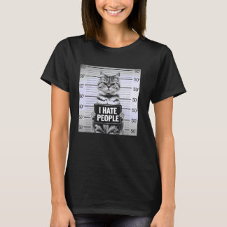 Camiseta Amante de los gatos odio a la gente divertido intr