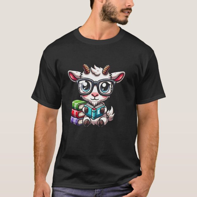 Camiseta Amante De Los Libros Cabra Leyendo (Anverso)