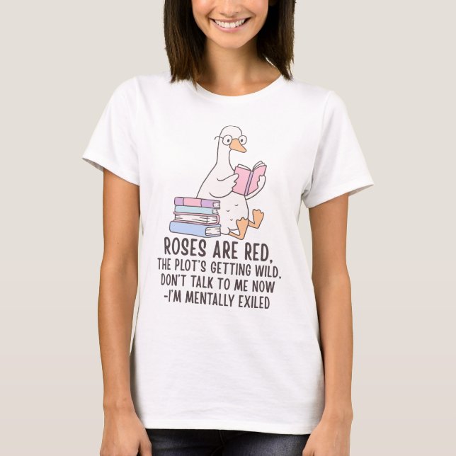 Camiseta Amante de los Libros Ganso Leyendo (Anverso)