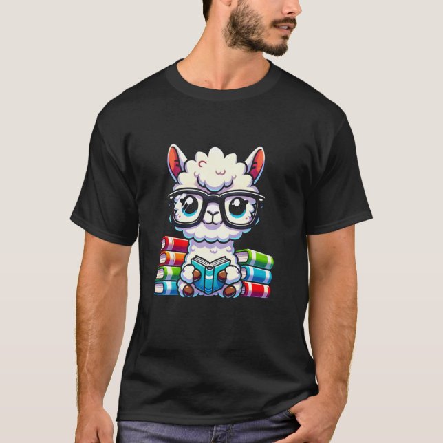 Camiseta Amante De Los Libros Leyendo Alpaca (Anverso)