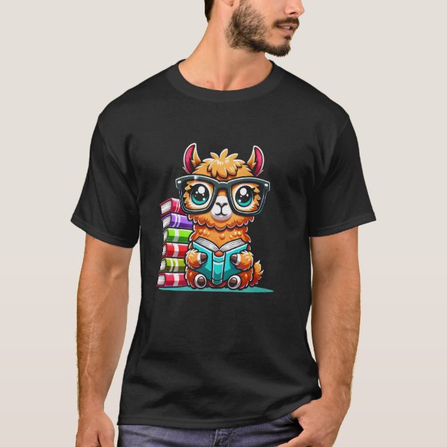 Camiseta Amante de los libros leyendo llama (Anverso)