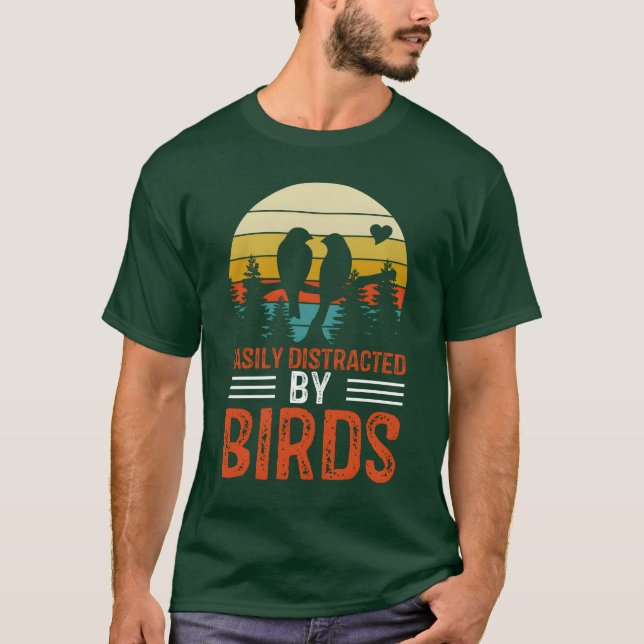 Camiseta Amante de los pájaros para las mujeres fácilmente  (Anverso)