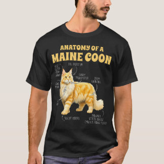 Camiseta Amante de Maine Coon Mamá Gata Anatomía De Una