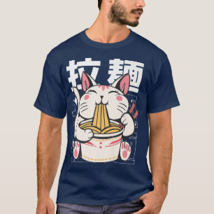 Camiseta Amante de Manga Neko Ramen Gato873