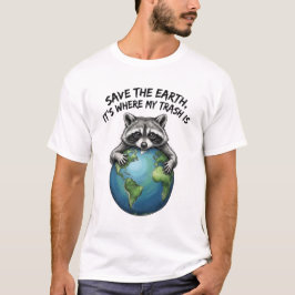 Camiseta Amante de Mapache Genial Salva La Tierra Es Donde 