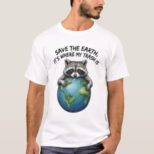Camiseta Amante de Mapache Genial Salva La Tierra Es Donde