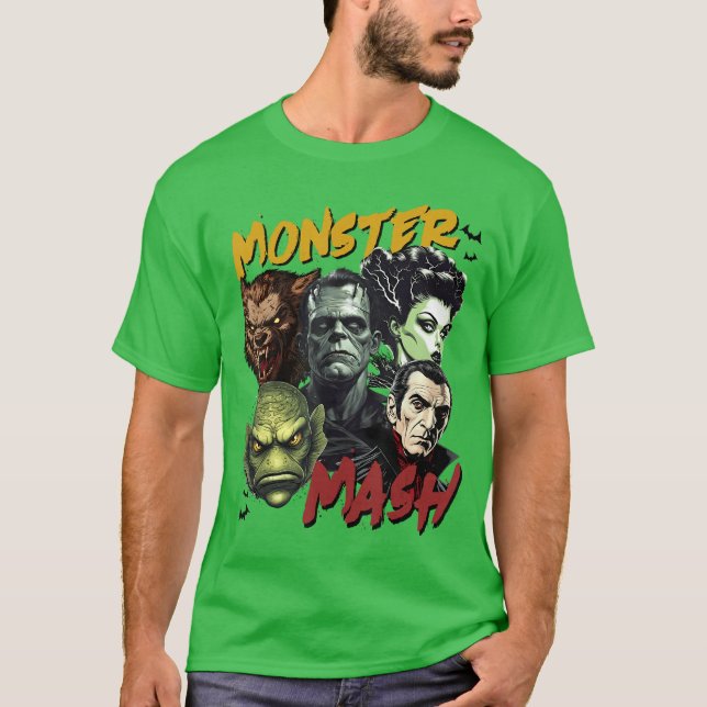 Camiseta Amante de monstruos de terror vampiro Frankenstein (Anverso)