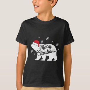 Camiseta Amante de osos polares Navidades Sombrero de Santa