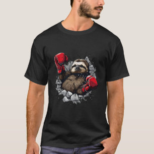 Camiseta Amante de perezoso de boxeo Guantes de boxeo Kickb