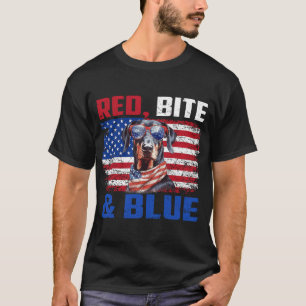 Camiseta Amante de perro Doberman de mordedura roja y oreja