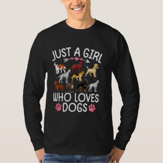 Camiseta Amante de perros cachorros solo una chica que ama 