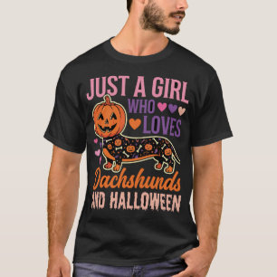 Camiseta Amante de Perros Funny Dachshund Halloween Calabaz