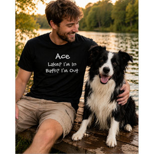 Camiseta Amante de Perros Personalizado Lago en Baño Exte
