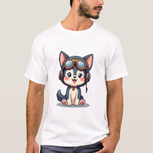 Camiseta Amante de Perros Piloto Husky Malamute