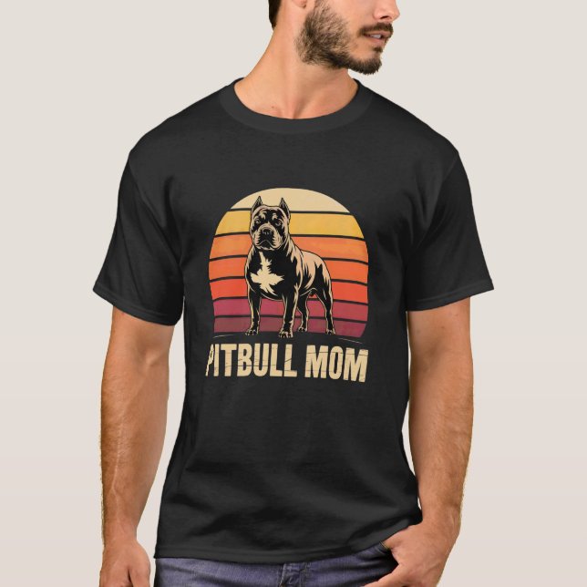 Camiseta Amante de Perros Pit Bull Mamá Pitbull (Anverso)