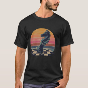 Camiseta Amante de Piezas de Ajedrez Retro Vintage de Moda