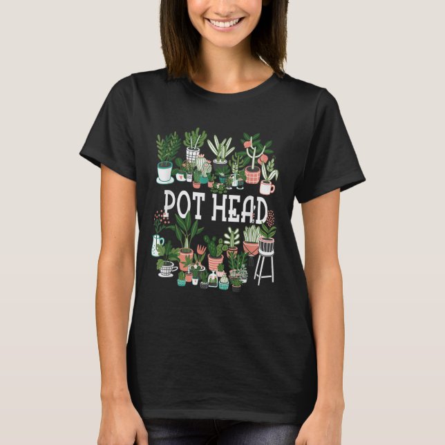 Camiseta Amante De Plantas Y Jardener_ Pot Cabeza Suculento (Anverso)