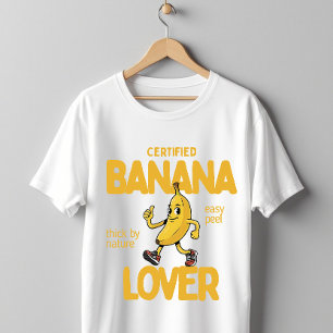 Camiseta Amante de Plátano Certificado Pun de Fruta Diverti