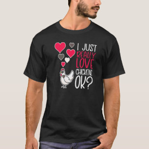 Camiseta Amante de pollos lindos, simplemente amo mucho a l