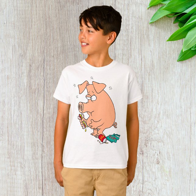 Camiseta Amante de Snacks Cerdo Regordete (Subido por el creador)