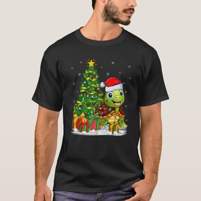 Camiseta Amante de tortuga marina Navidad Familia coincidie (Anverso)