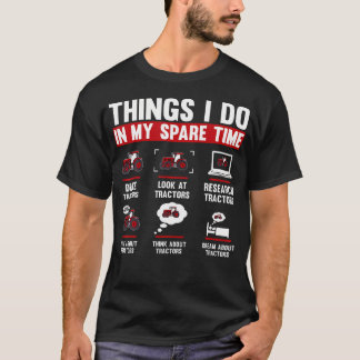 Camiseta Amante de tractores 6 cosas que hago en mi tiempo 