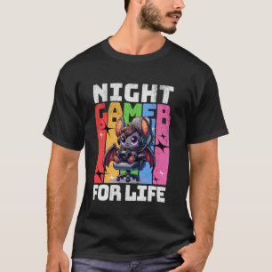 Camiseta Amante de videojuegos de murciélago lindo gráfico