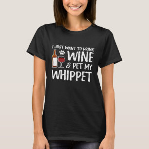 Camiseta Amante de Whippet Vino Mamá de perro divertida