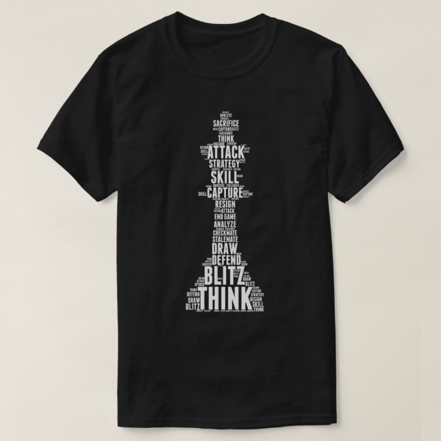 Camiseta Amante del ajedrez de Word Cloud Chess King (Diseño del anverso)
