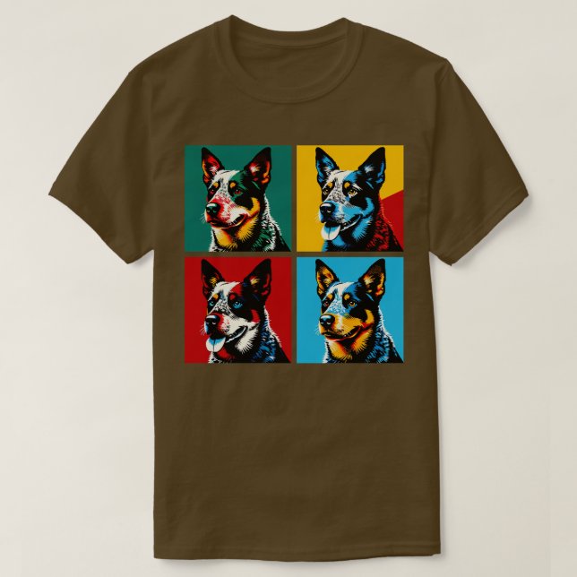 Camiseta Amante del arte del perro del ganado vacuno austra (Diseño del anverso)