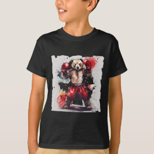 Camiseta Amante del boxeo de osos Guantes de boxeo Kickboxi