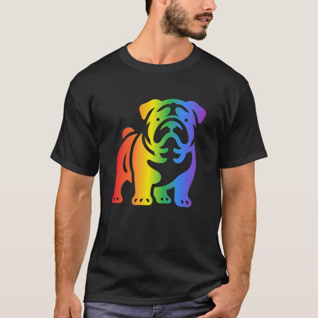 Camiseta Amante del Bulldog Arcoíris (Anverso)