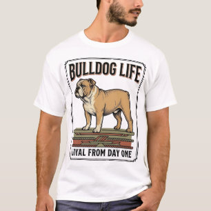 Camiseta Amante del Bulldog Arte de Perro Grabado