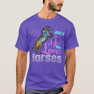 Camiseta Amante del caballo sólo un Chica que ama a los cab
