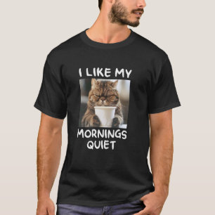 Camiseta Amante del café de gato divertido estado de ánimo