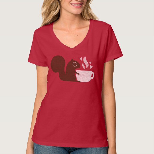 Camiseta Amante del café de la ardilla (Anverso)
