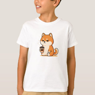 Camiseta Amante del café del perro de shiba del Cuaderno Di