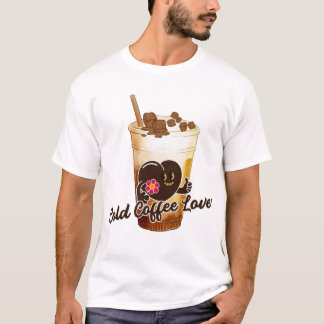Camiseta Amante del Café Frío Gato Kawaii Anime Retro