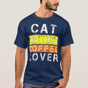 Camiseta amante del café madre del gato 105