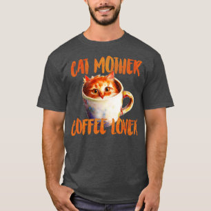 Camiseta amante del café madre del gato 209